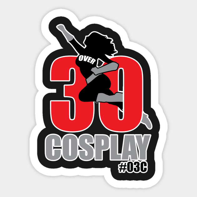 white edge Over30cosplay gals logo Sticker by Over30cosplay